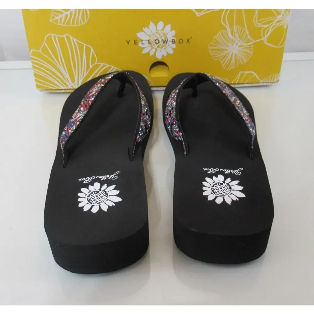 Yellow Box Size 8 Jazel Flip Flops Thong Sandals Comfort Multi - Picture 4 of 5